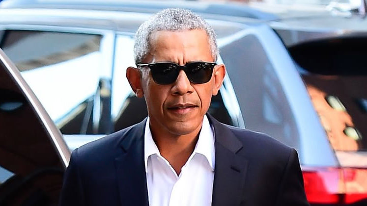 Obama wearing Oliver Peoples sunglasses.