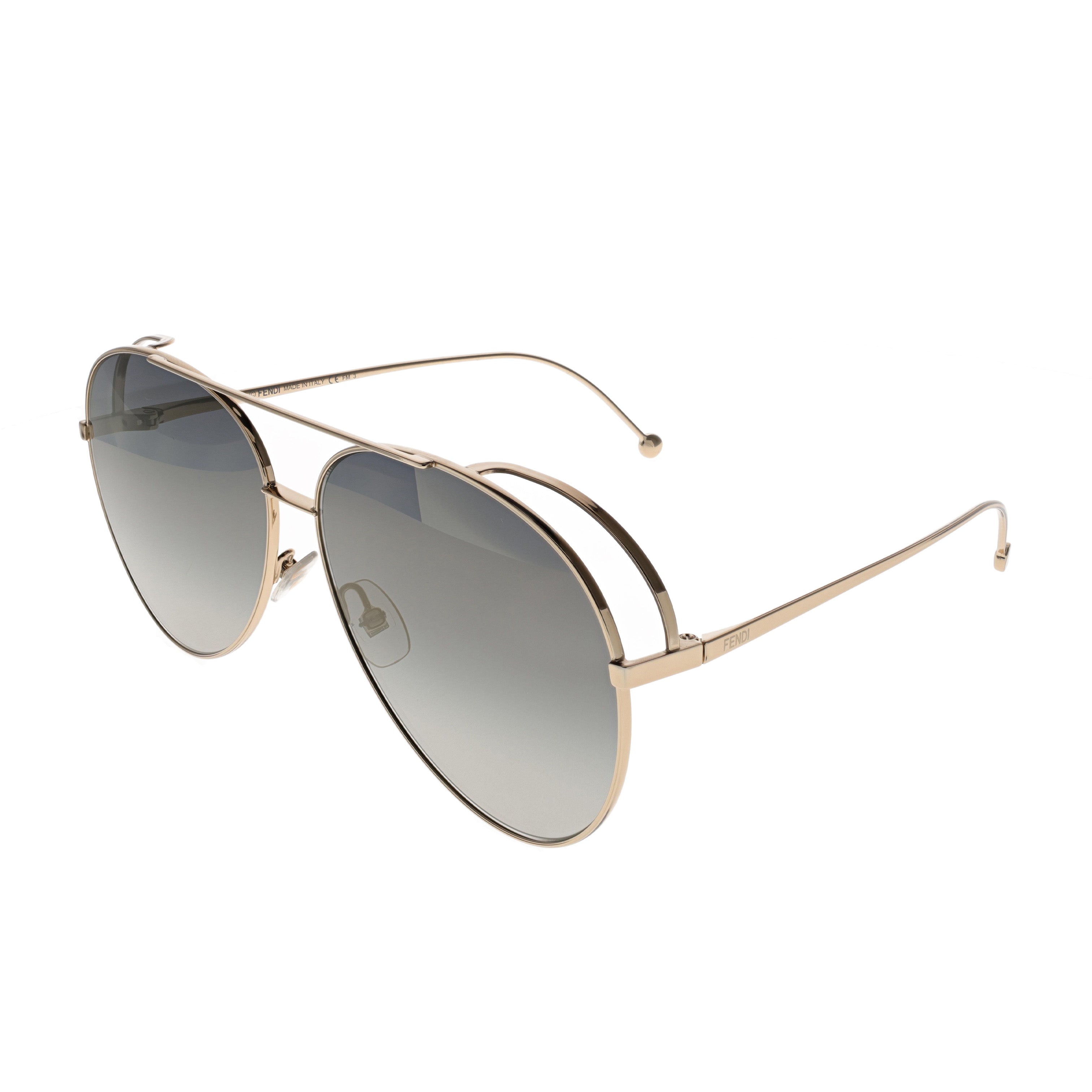 小物 FENDI GOLD AVIATOR SUNGLASSES FENDI EYEWEAR Sky aviator-style gold-tone sunglasses | NET-A